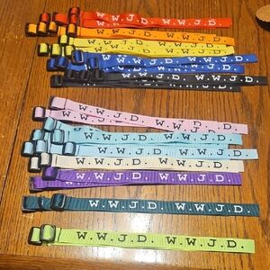 39 Colorful WWJD Kids Bracelets